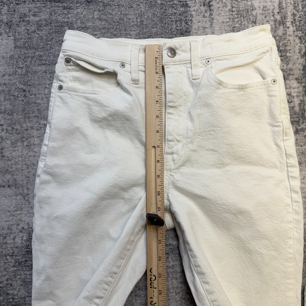 Madewell Jeans Womens 27 White Slim BoyJean Distressed Straight Party Preppy - Picture 10 of 12